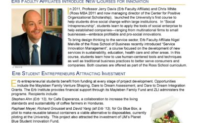 Sustainable Entrepreneurship at the Erb Institute