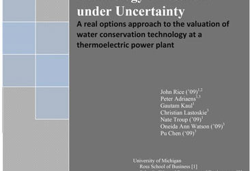 Water Resource Risk and Technology Investment under Uncertainty