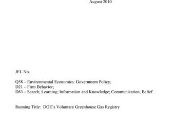 Strategic Environmental Disclosure: Evidence from the DOE’s Voluntary Greenhouse Gas Registry